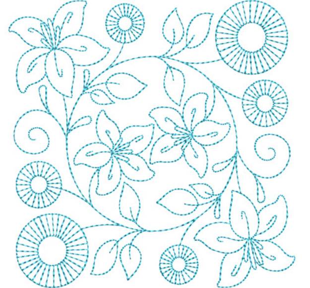 Picture of Circle of Life Spring Flowers Quilt Block Machine Embroidery Design