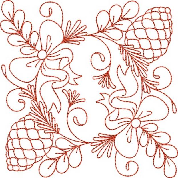 Picture of Circle of Life Christmas Quilt Block Machine Embroidery Design