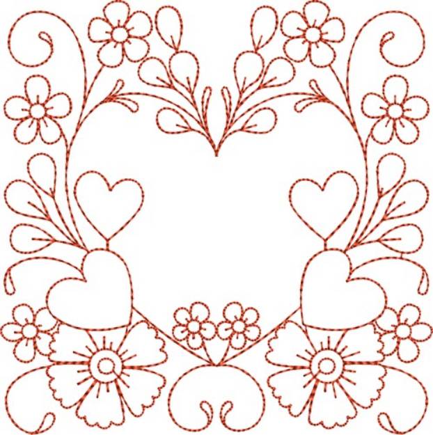 Picture of Circle of Life St. Valentine Quilt Block Machine Embroidery Design