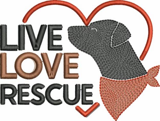 Picture of Live Love Rescue Machine Embroidery Design