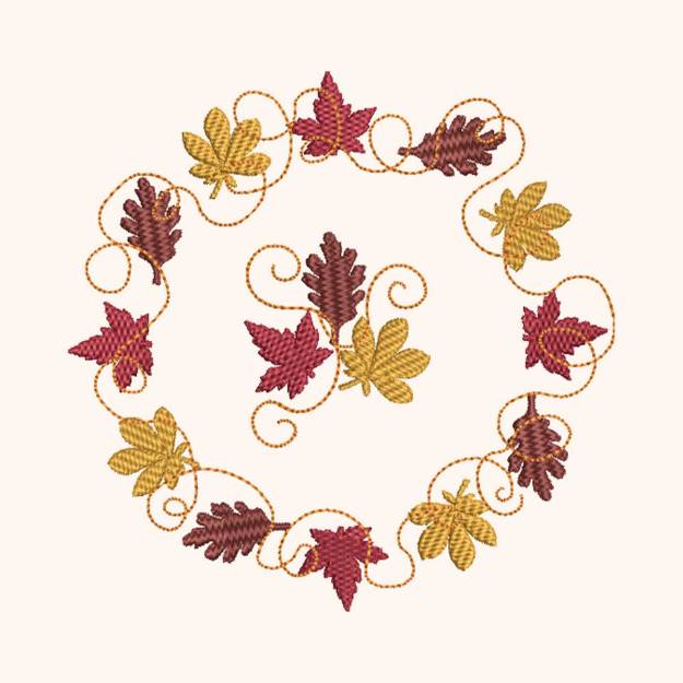 Picture of Fall Leaves Circle Embroidery Project Pack