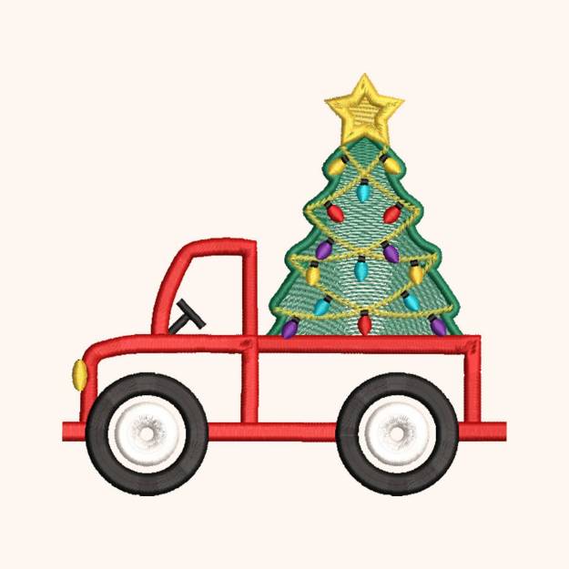 Picture of Christmas Tree Truck Embroidery Project Pack