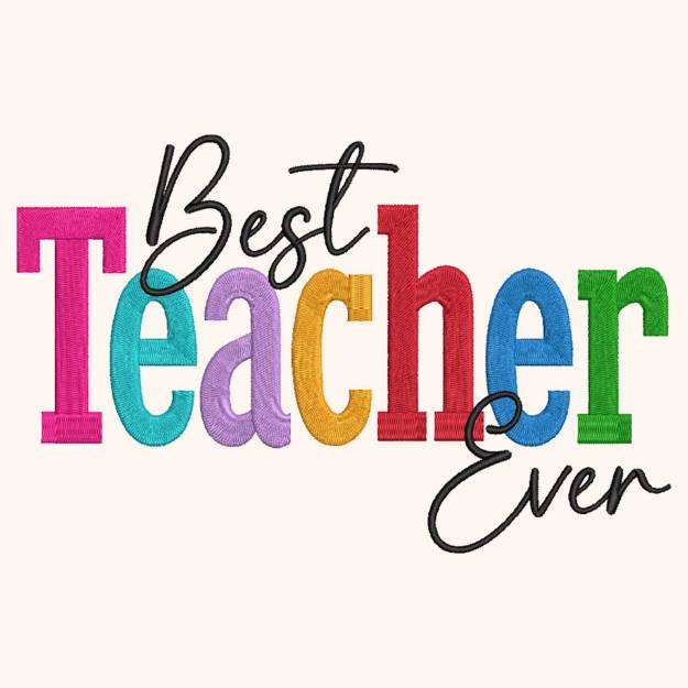 Picture of Best Teacher Even Embroidery Project Pack