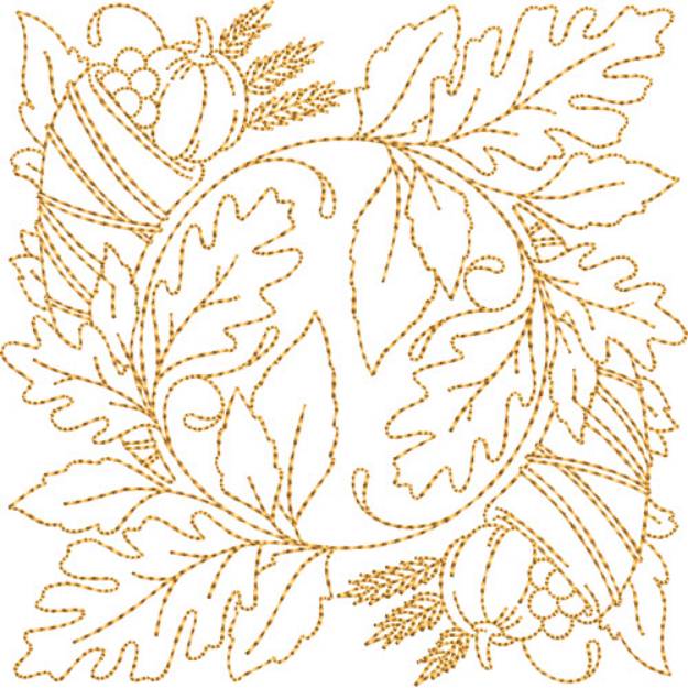 Picture of Circle of Life Thanksgiving Quilt Block Machine Embroidery Design