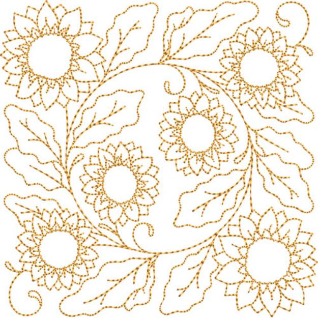 Picture of Circle of Life Thanksgiving Quilt Block Machine Embroidery Design